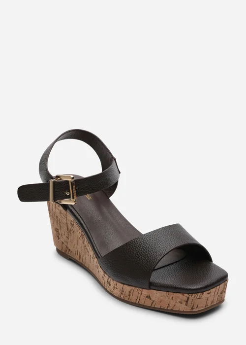 Where's That From Giselle Dark Brown Cork Platform Wedge - 4 Image 3
