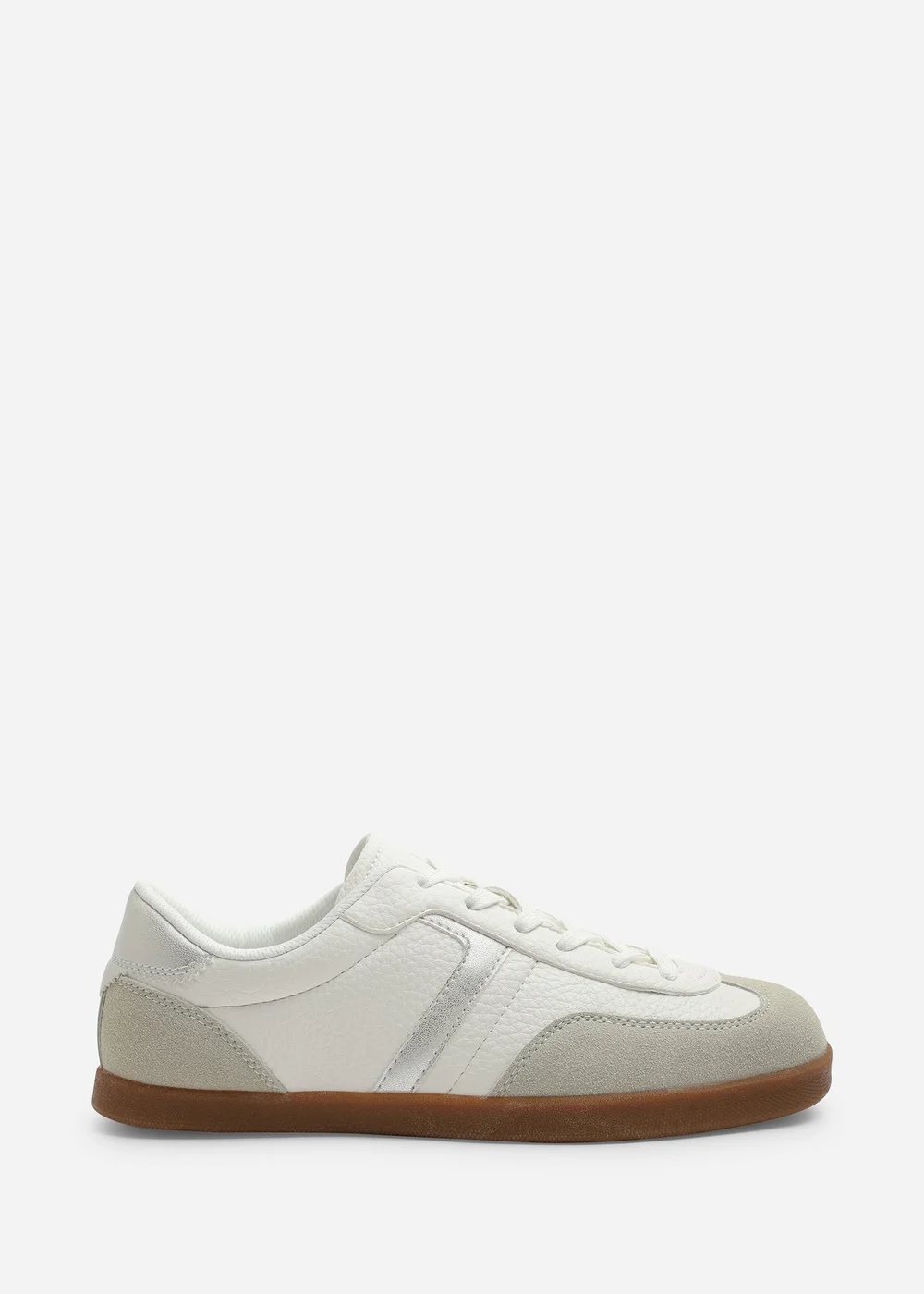 Where's That From Ensley White Silver Low Profile Panel Detailed Trainer - Size 7 Image 2