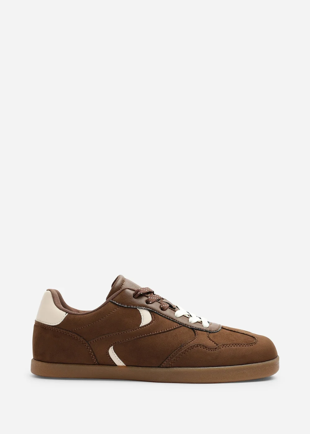 Where's That From Anaiah Brown Faux Suede Low Profile Side Panel Detailed Trainer - 4 Image 2