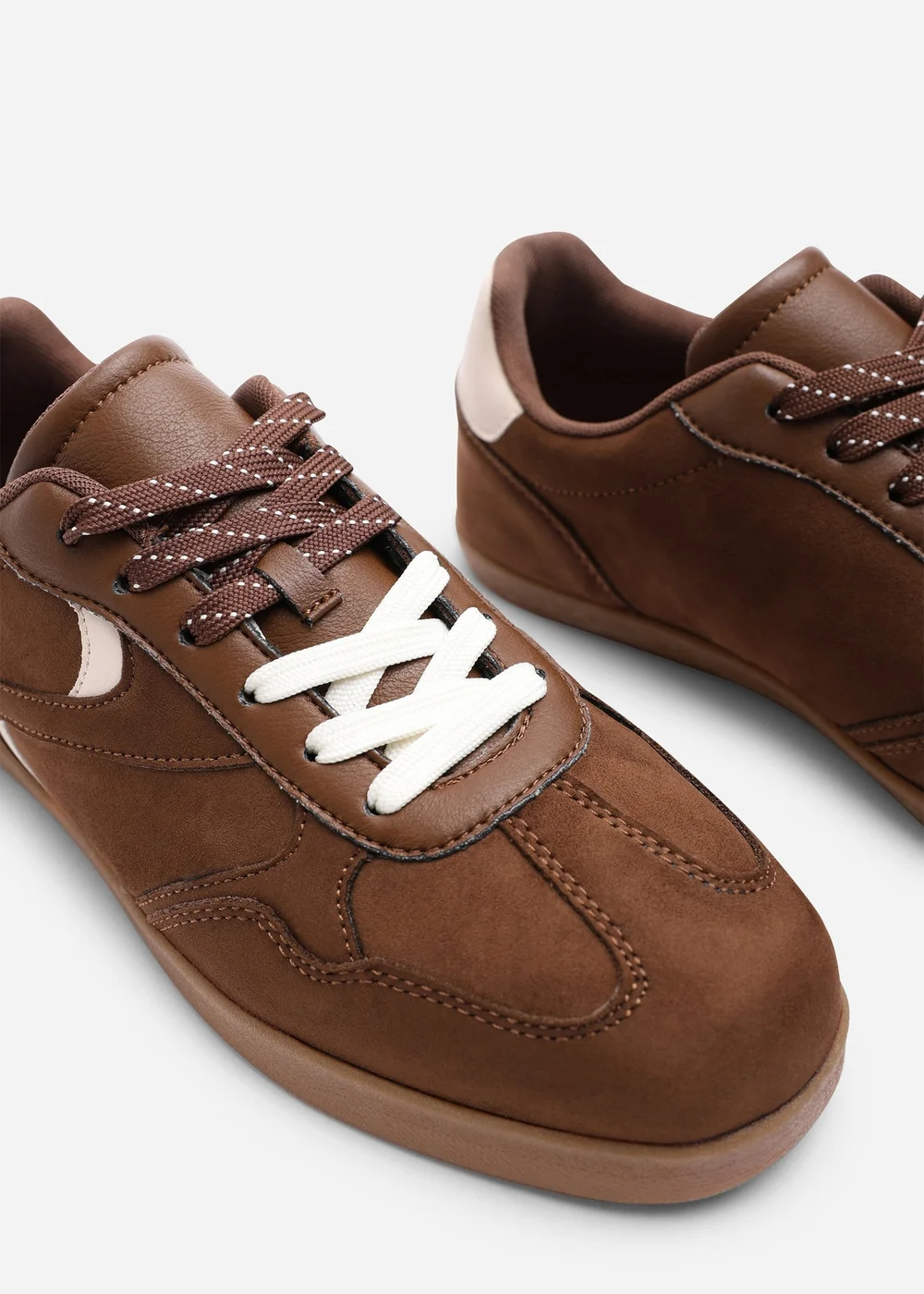 Where's That From Anaiah Brown Faux Suede Low Profile Side Panel Detailed Trainer - 4 Image 5