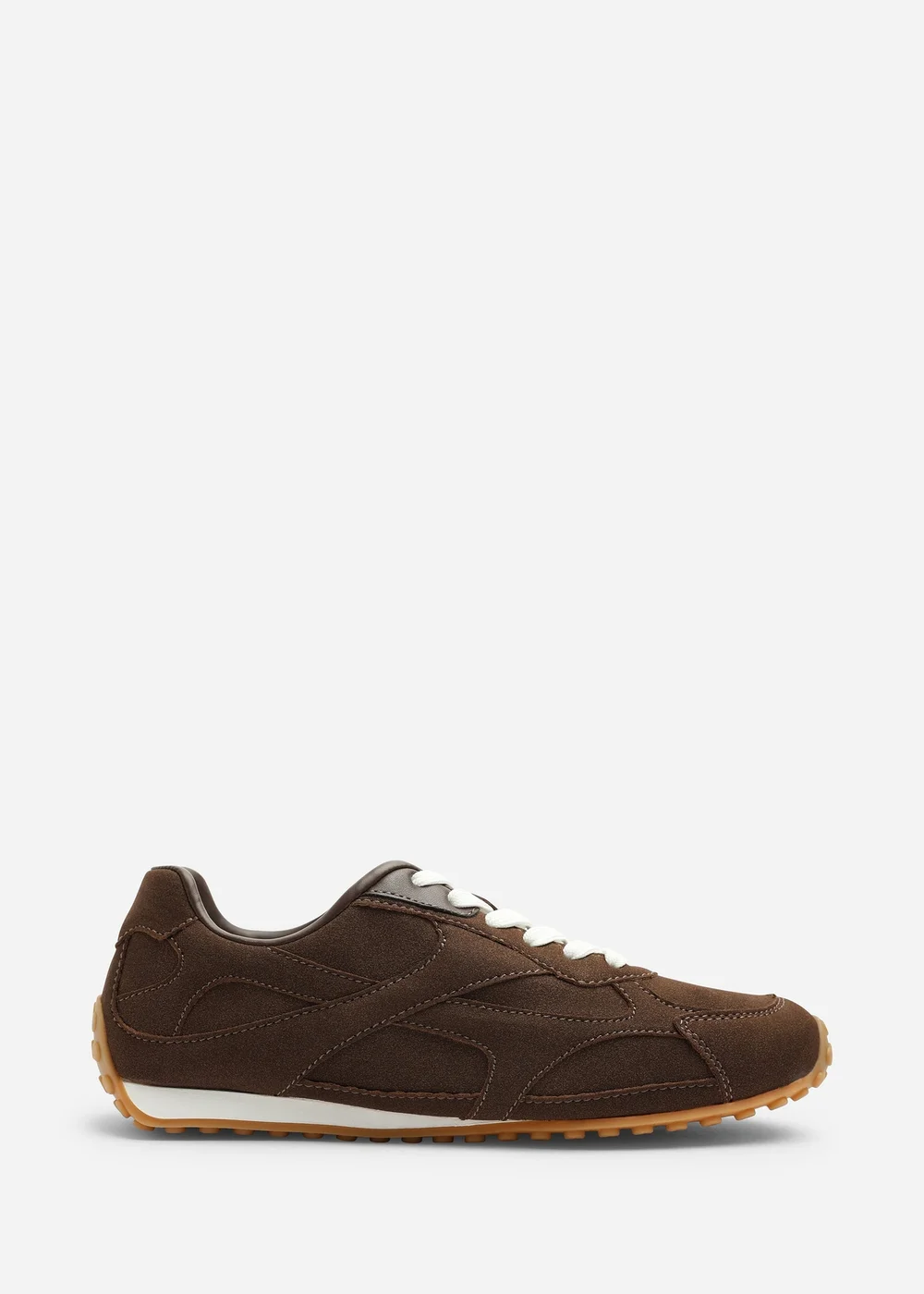 Where's That From Marleigh Brown Faux Suede Retro Runner Trainer - Size 5 Image 2