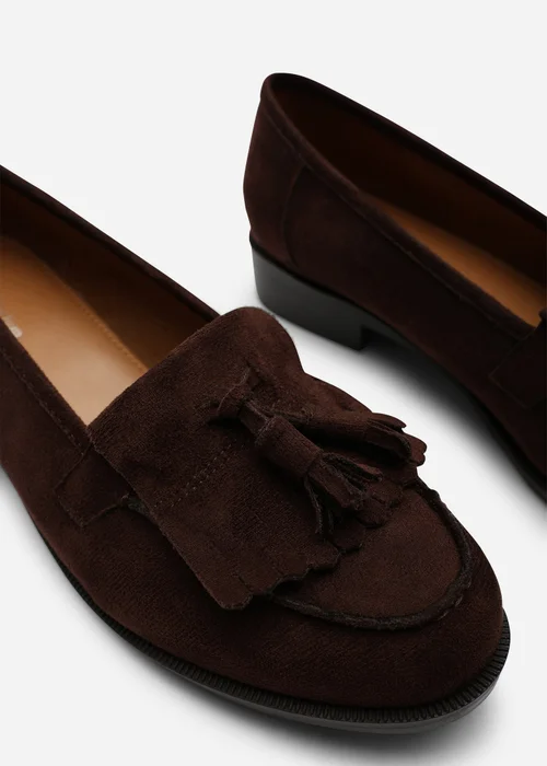 Where's That From Brown Avani Flatform Slip On Loafers Shoes With Tassel - Size 7 Image 5