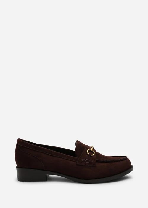 Where's That From Brown Maelynn Round Toe Single Metal Bar Loafers - 6 Image 1