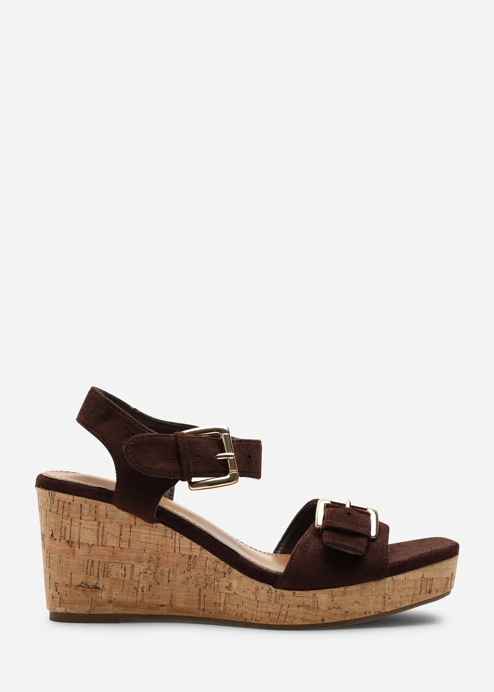 Where's That From Brown Olivine Double Strap Platform Wedge - 7 Image 1