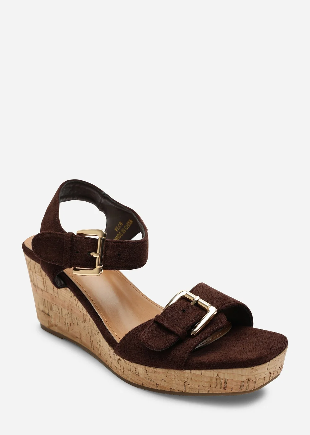 Where's That From Brown Olivine Double Strap Platform Wedge - 8 Image 3