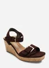 Where's That From Brown Olivine Double Strap Platform Wedge - 8 Image 3