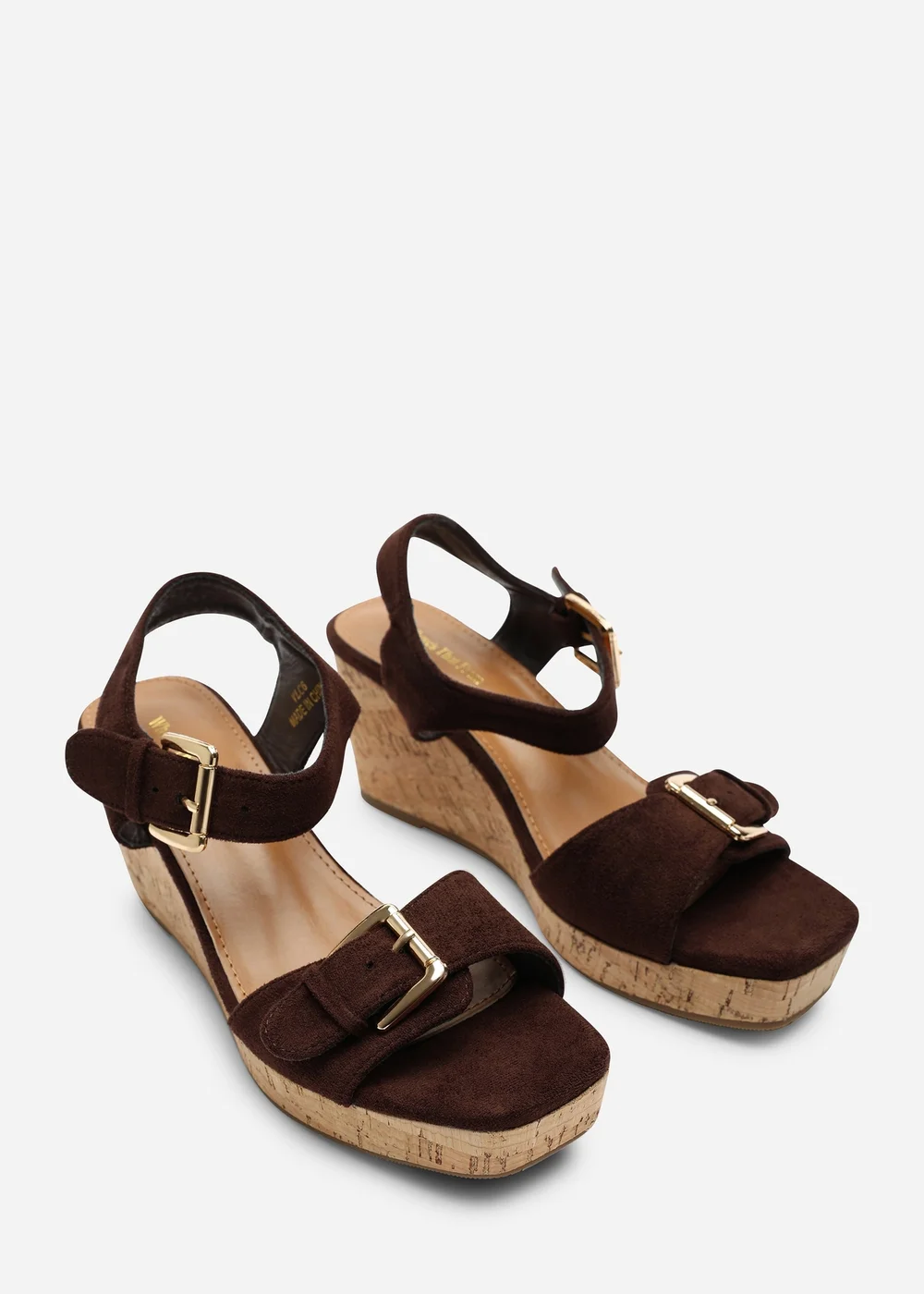 Where's That From Brown Olivine Double Strap Platform Wedge - 8 Image 4