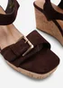 Where's That From Brown Olivine Double Strap Platform Wedge - 8 Image 5