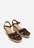 Where's That From Mystique Dark Brown Platform Knot Detail Wedge - 4 Image 4