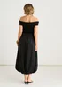 Gini London Black Bardot Jersey Mix Puff Ball Midi Dress - 10 Image 2