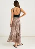 Gini London Brown Animal Print Elasticated Waist Skater Skirt - 14 Image 2