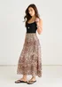 Gini London Brown Animal Print Elasticated Waist Skater Skirt - 14 Image 4