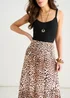 Gini London Brown Animal Print Elasticated Waist Skater Skirt - 14 Image 3