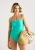 Gini London Green Ruched Front Removable Straps Bandeau Swimsuit - 8 Image 1