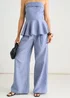 Gini London Blue Wide Leg Pleat Front Formal Trousers - 8 Image 3