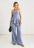 Gini London Blue Wide Leg Pleat Front Formal Trousers - 8 Image 4