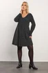 Yours Curve Black Polka Dot Pleat Front Dress - 16 Image 1