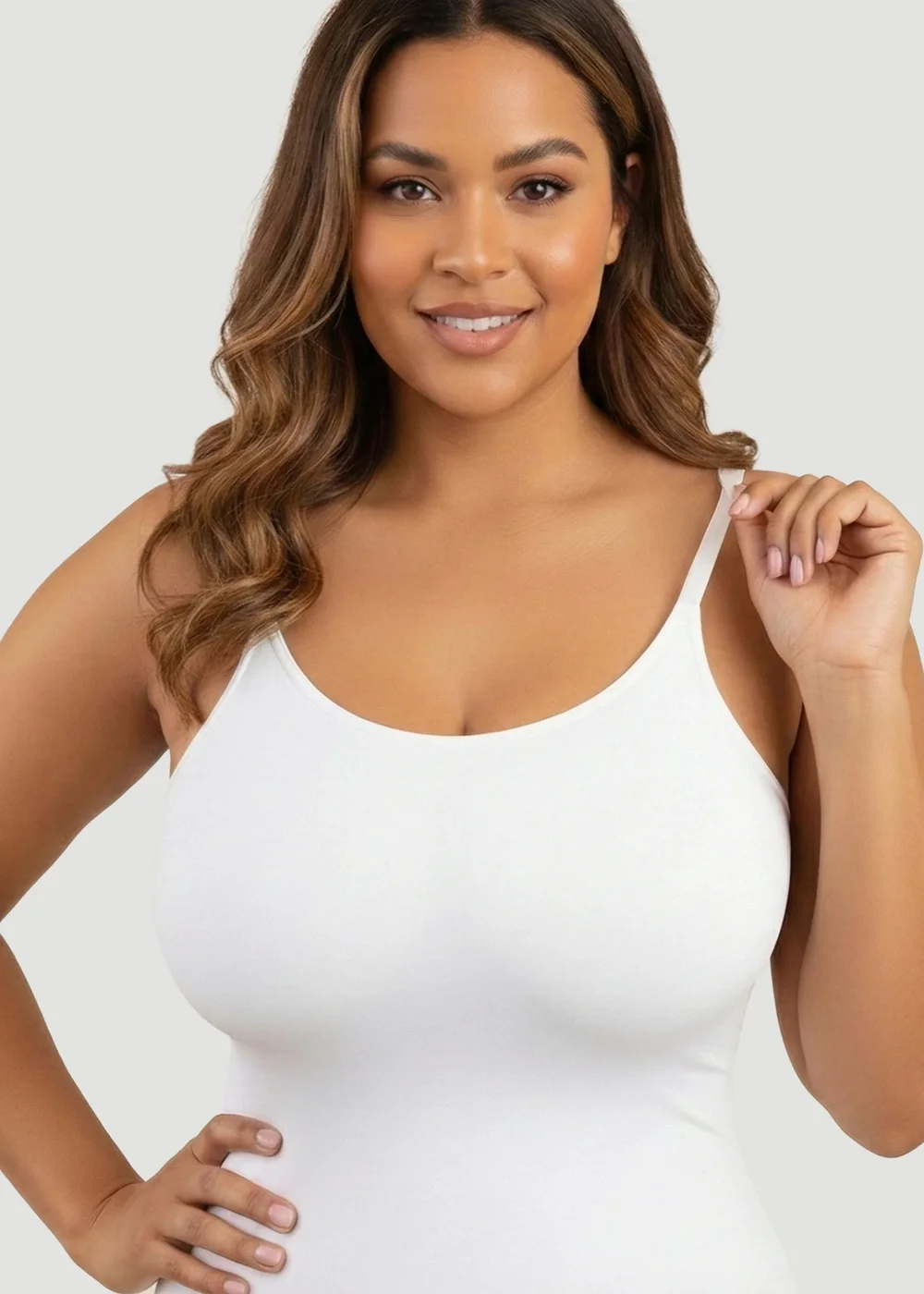 Conturve White Daily Shaping Scoop Neck Cami - L Image 1