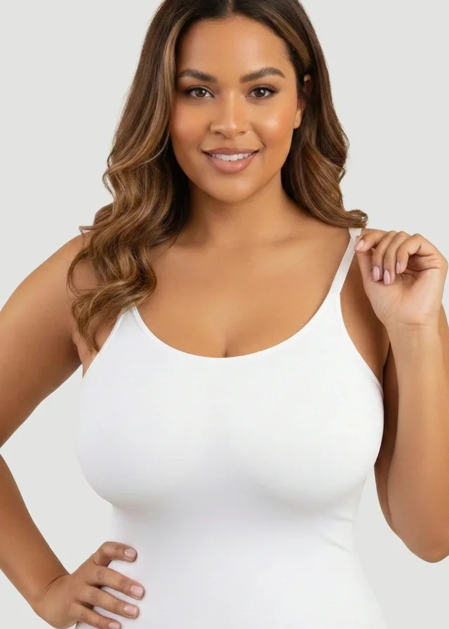 Conturve White Daily Shaping Scoop Neck Cami