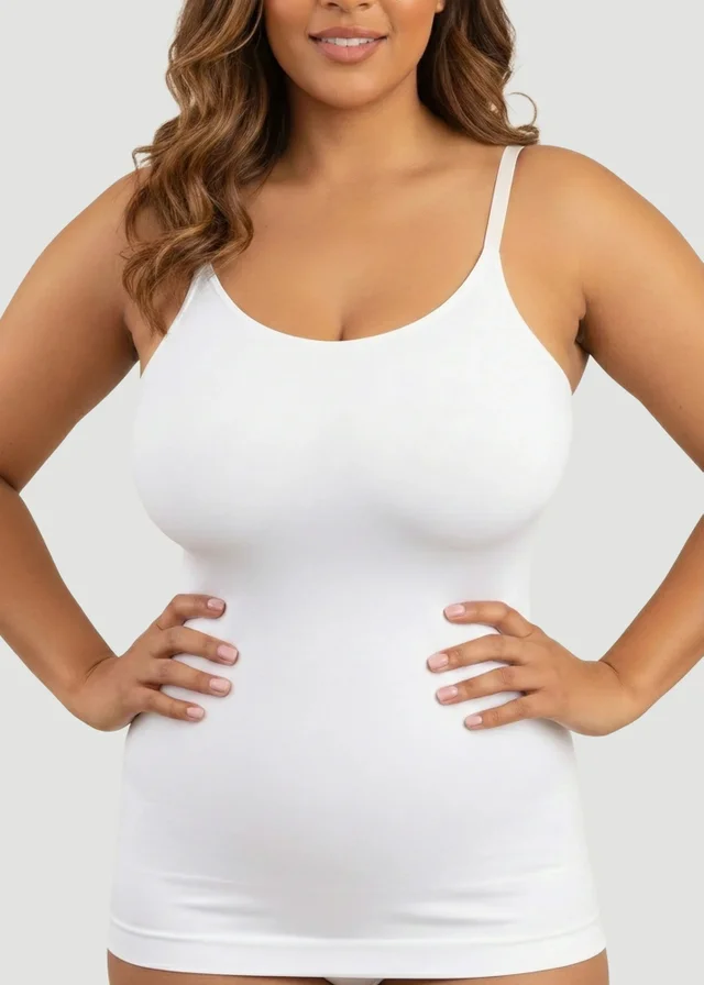 Conturve White Daily Shaping Scoop Neck Cami