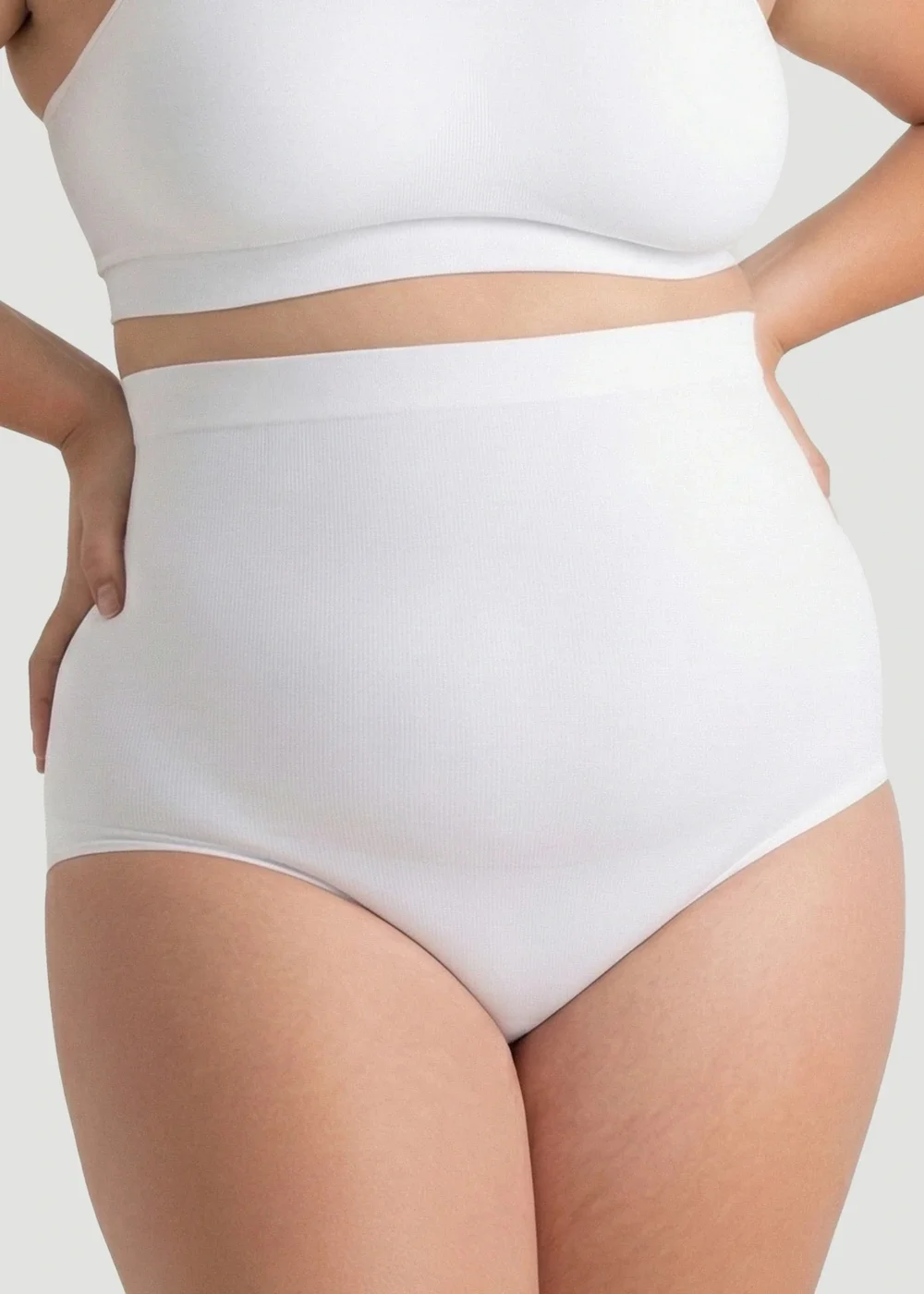 Conturve White High Waisted Shaping Panty - 4XL Image 2