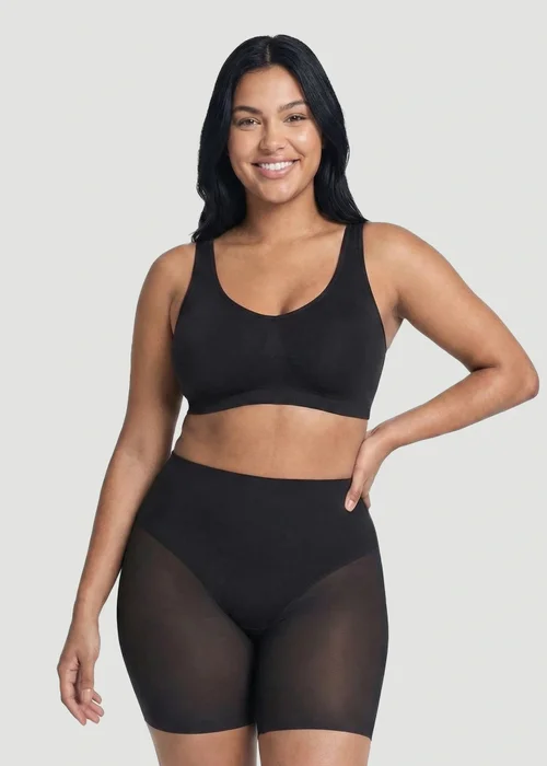 Conturve Black High Waisted Mesh Shaping Shorts - XL Image 4