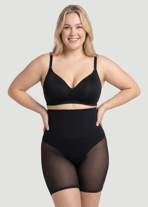 Conturve Black High Waisted Mesh Shaping Shorts - XL Image 1