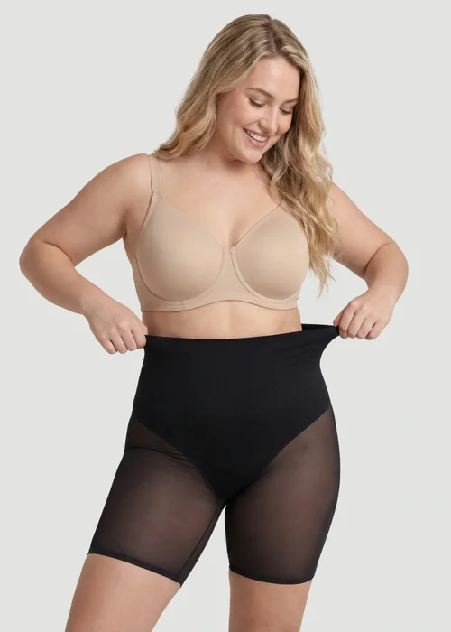 Conturve Black High Waisted Mesh Shaping Shorts - XL Image 5