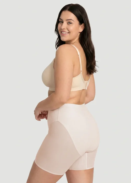 Conturve Beige High Waisted Mesh Shaping Shorts - S Image 4