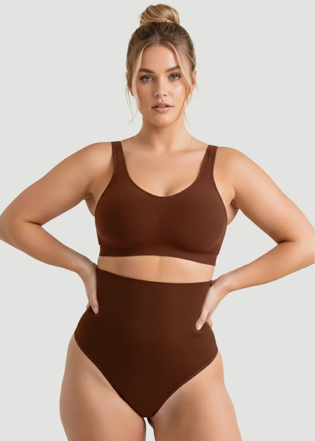 Conturve Brown High Waisted Shaping Thong
