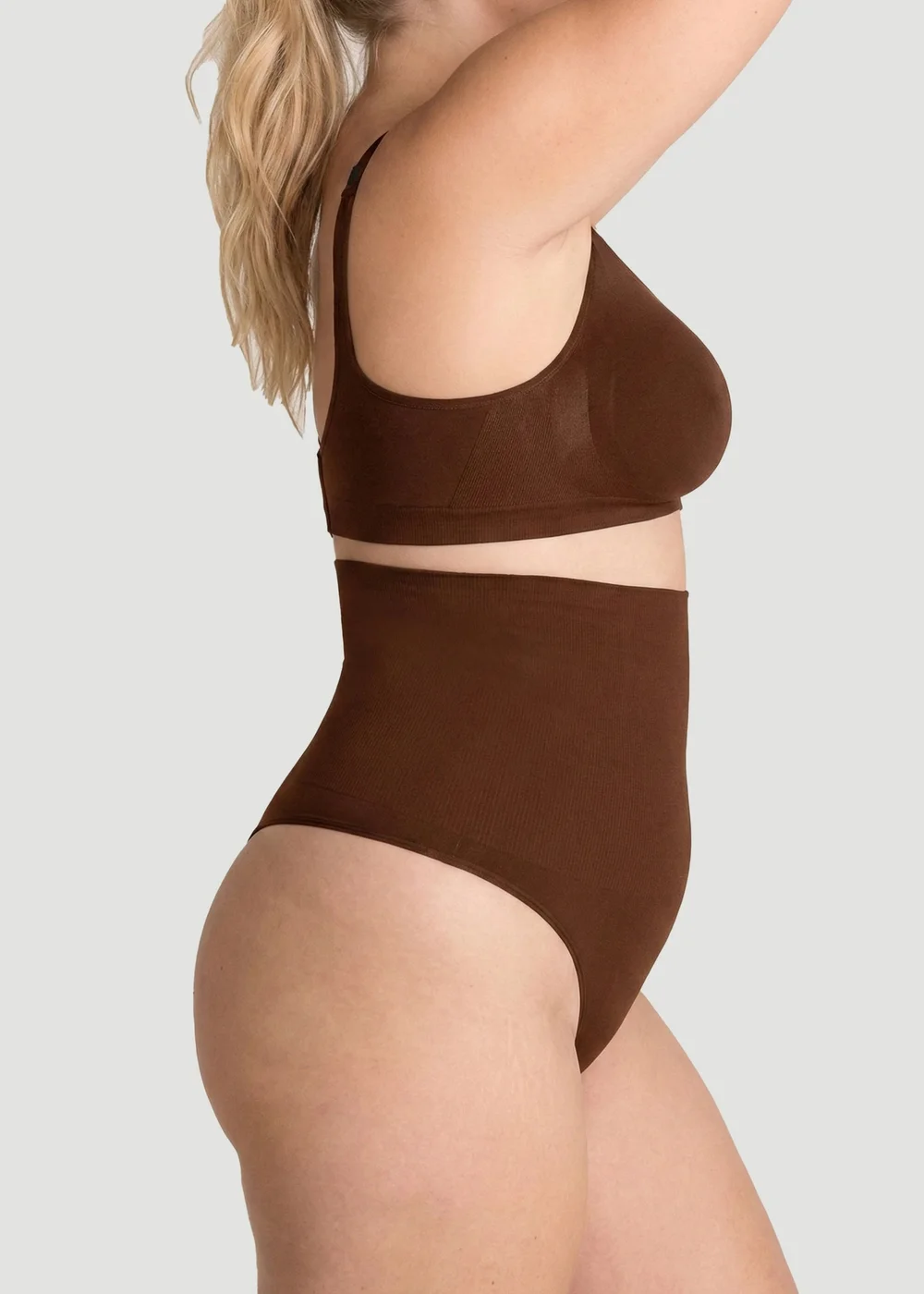 Conturve Brown High Waisted Shaping Thong - XL-2XL Image 3
