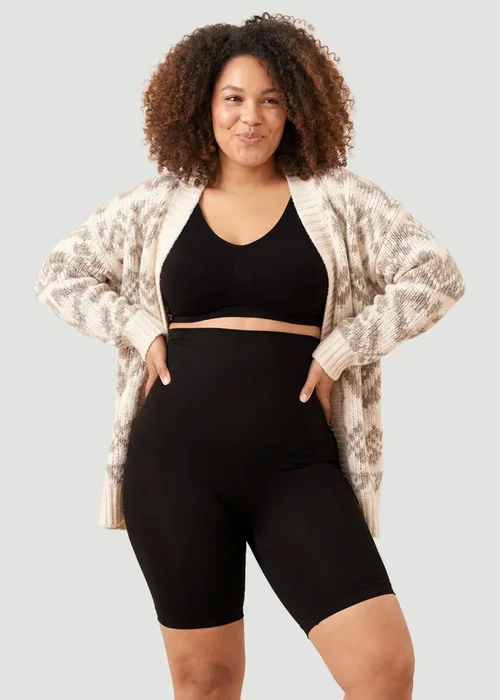 Conturve Black High Waisted Shaping Shorts - XL-2XL Image 4