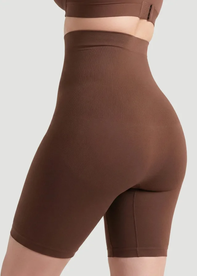 Conturve Brown High Waisted Shaping Shorts