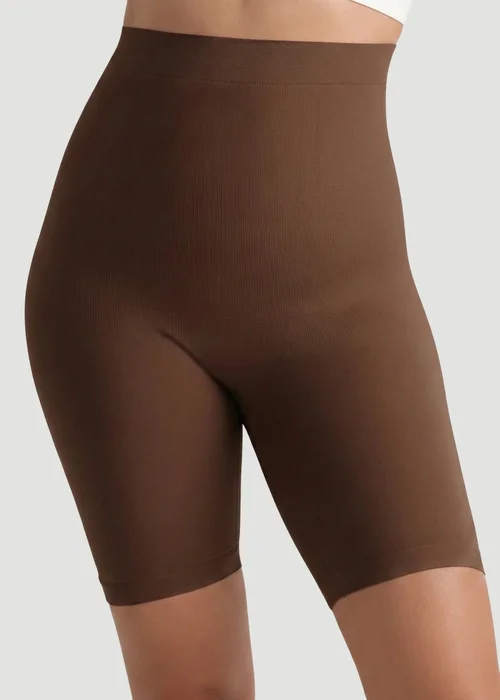 Conturve Brown High Waisted Shaping Shorts - 4XL Image 1