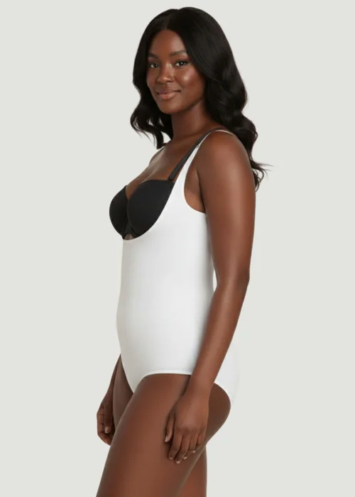 Conturve White Open Bust Bodysuit Shaping Panty - 3XL Image 3