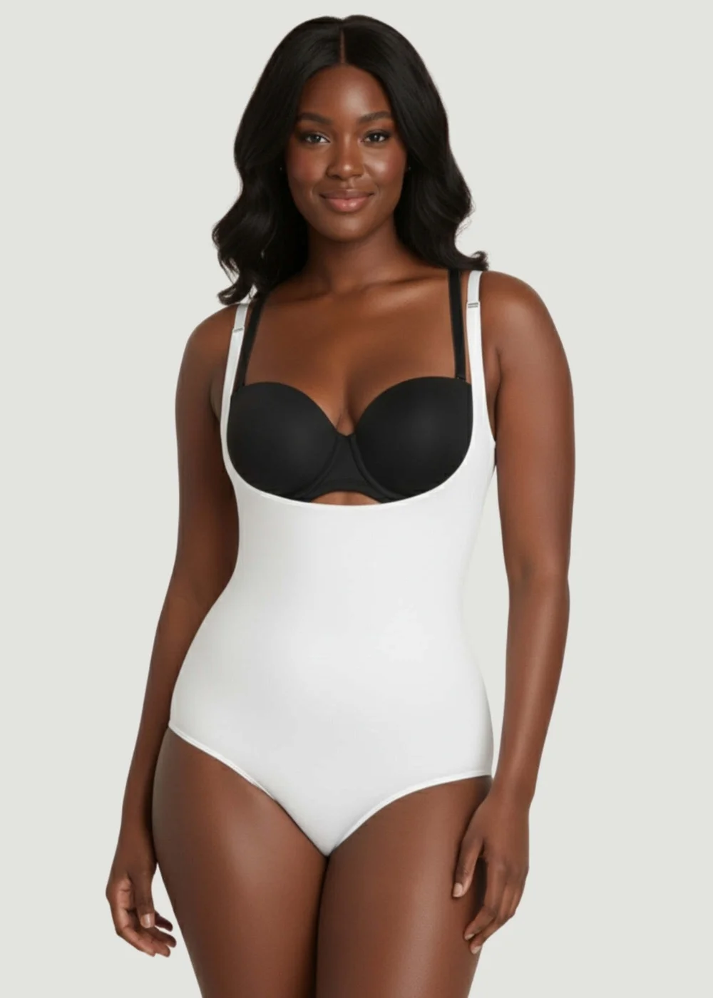 Conturve White Open Bust Bodysuit Shaping Panty - 3XL Image 2