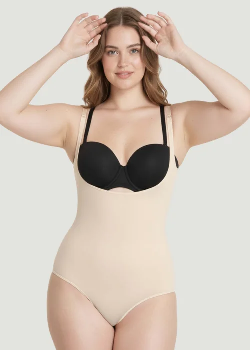 Conturve Beige Open Bust Bodysuit Shaping Panty - 3XL Image 2