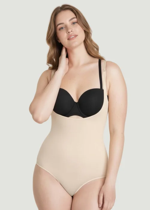 Conturve Beige Open Bust Bodysuit Shaping Panty - 3XL Image 1