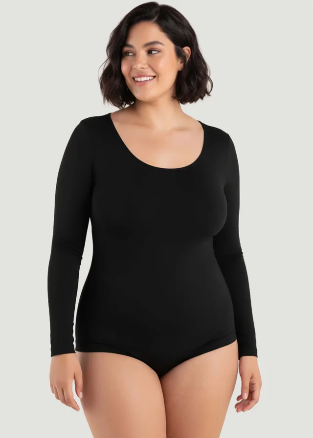 Conturve Black Long-Sleeve Shaping Smoothing Top