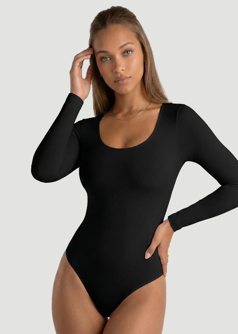 Public Desire Black Long-Sleeve Seamless Sculpt Shapewear Bodysuit - S Image 1
