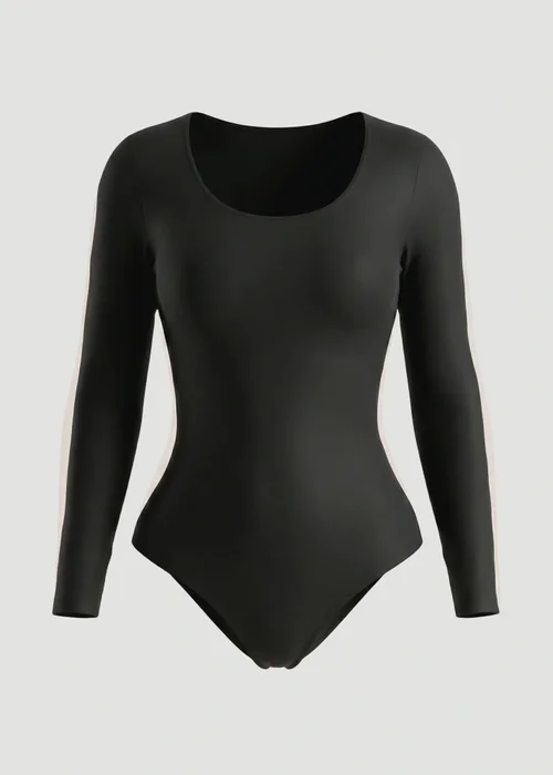 Public Desire Black Long-Sleeve Seamless Sculpt Shapewear Bodysuit - S Image 3