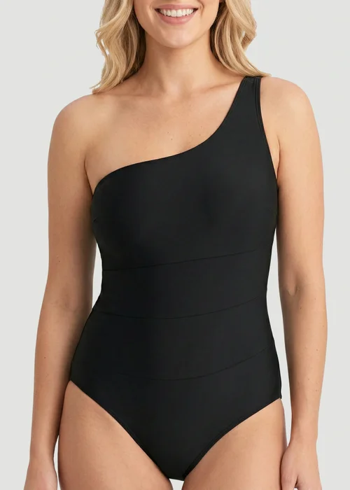 Conturve Black One Shoulder Shaping Swimsuit - 2XL Image 1
