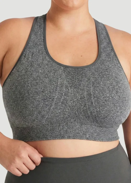 Conturve Grey Seamless Racerback Sports Bra - 4XL Image 2