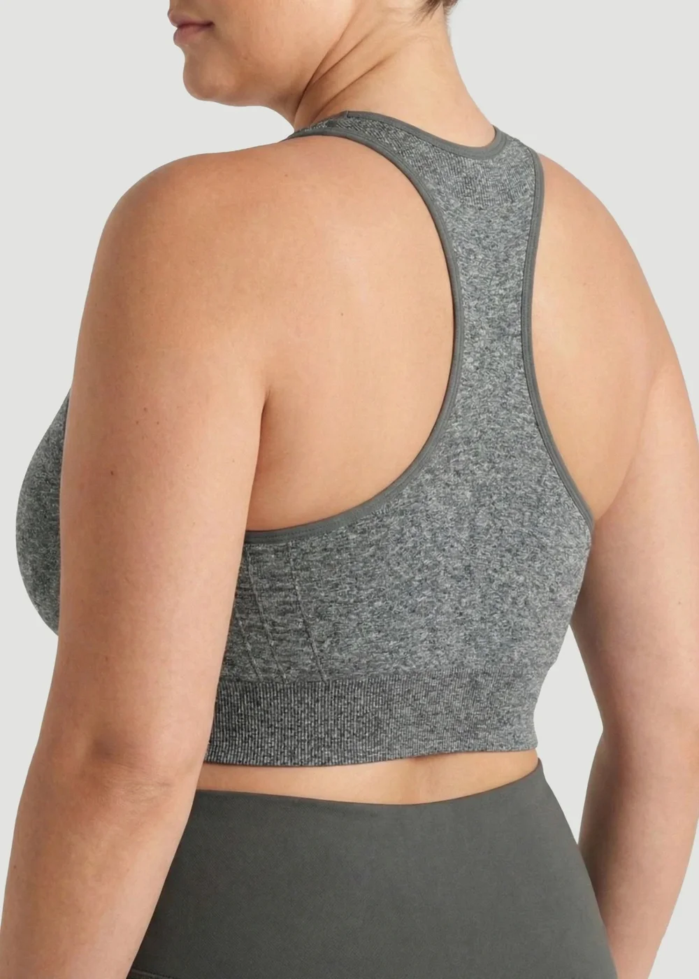 Conturve Grey Seamless Racerback Sports Bra - 4XL Image 3
