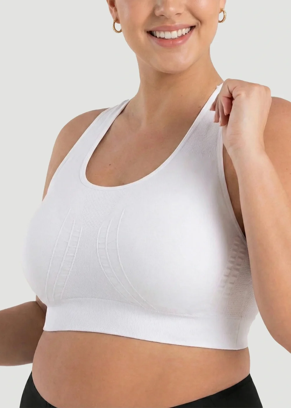 Conturve White Seamless Racerback Sports Bra - S Image 2
