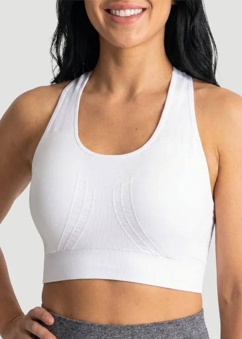 Conturve White Seamless Racerback Sports Bra - S Image 1