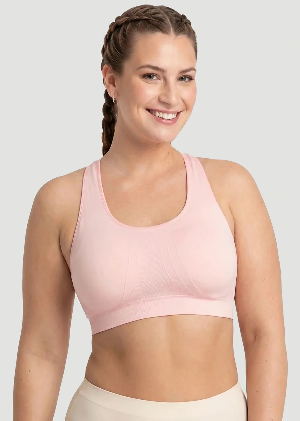 Conturve Blush Pink Seamless Racerback Sports Bra - M Image 2