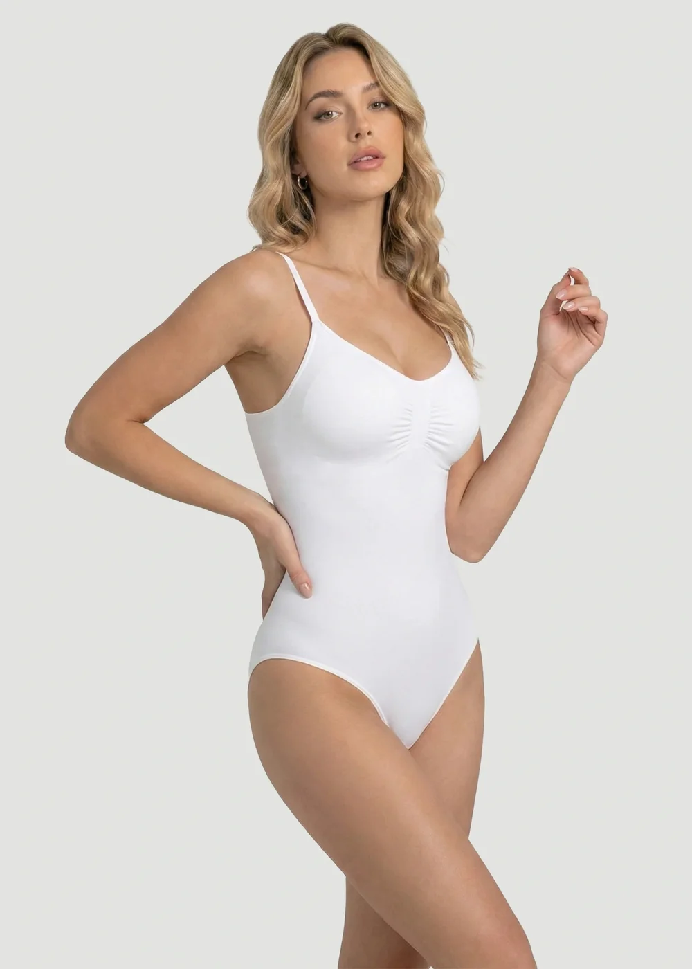 Conturve White Seamless Sculpt Thong Shapewear Bodysuit - 2XL Image 2
