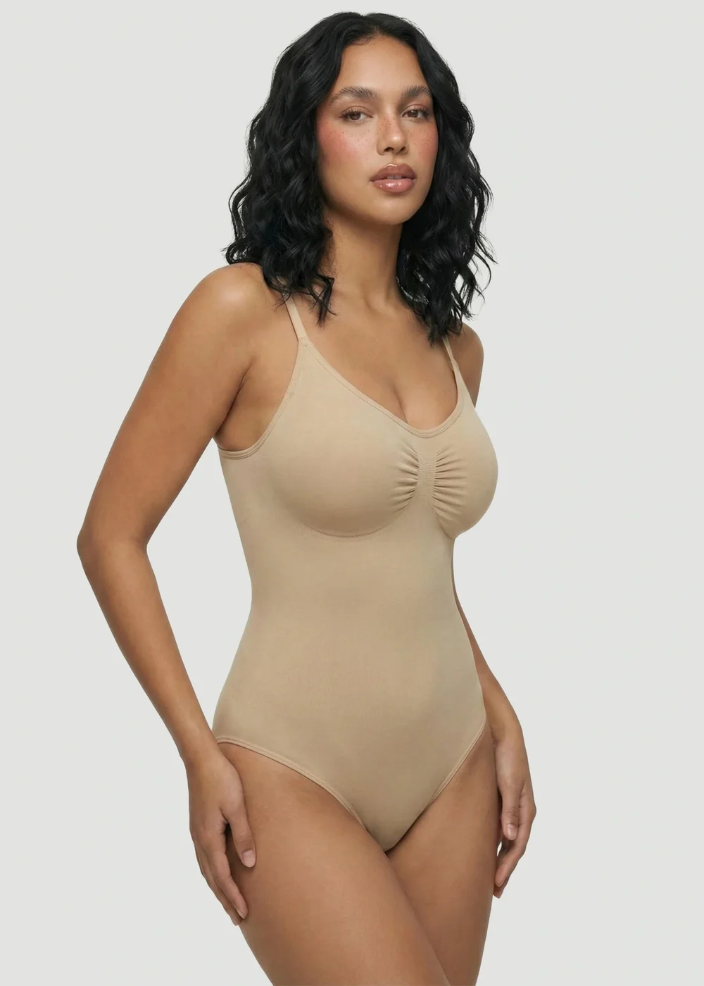 Conturve Beige Seamless Sculpt Thong Shapewear Bodysuit - 4XL Image 2
