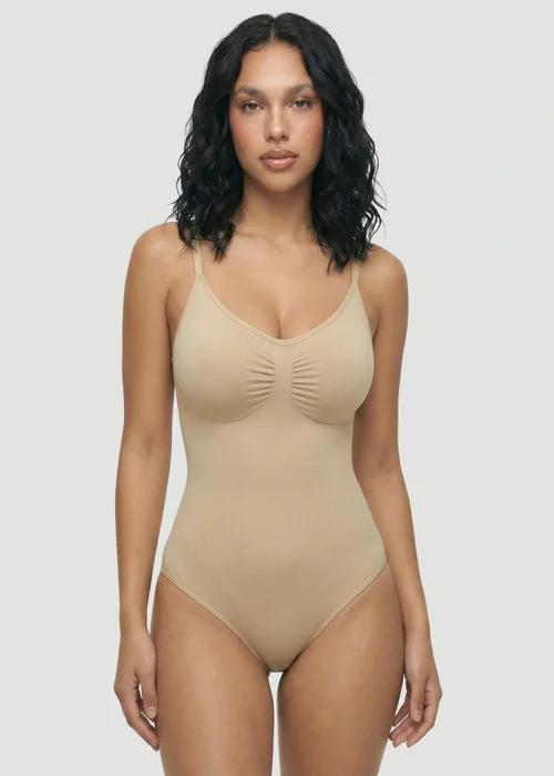 Conturve Beige Seamless Sculpt Thong Shapewear Bodysuit - 4XL Image 1